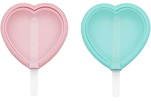 SHUBEIEUMI Ice Lolly Moulds Silicone, 2 Pieces Popsicle Mould with Sticks, Reusable Ice Cream Mould, DIY Ideas Ice Lolly Moulds with lid, Easy to Remove Ice Pop Moulds for Kids, BPA Free