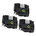 Produktbild Kreema 3 Stuck Etikettenband KZe-251 24mm x 8m Standard laminiert Schwarz auf Weis Kassettenhersteller Kompatibel fur Brother P-Touch TZ251 TZe-251