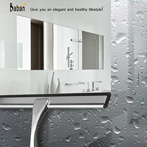 Baban Edelstahl Duschabzieher Scheibenwischer Glasfenster Squeegee mit Saugnapf für Auto Fliesen Spiegel Duschtüren und Fenster - 2