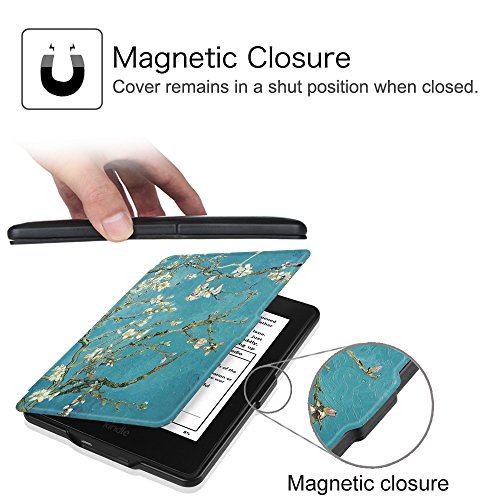 Fintie Kindle Paperwhite Hülle – Die dünnste und leichteste Smartshell Case Schutzhülle Tasche mit auto Sleep / Wake für den neuen Kindle Paperwhite 2016 (mit 300 ppi-Display, 6 Zoll, und integrierter Beleuchtung) und alle Modelle von 2012, 2013, 2014, 2015 – Mandelblüten - 6