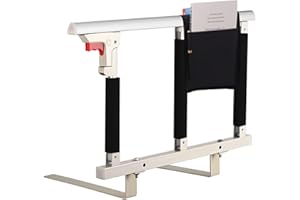 Swociro Faltbare Bettgitter-Sicherheits-Seitenschutz für ältere Menschen, Erwachsene unterstützen Griff Schutzgeländer-Handicap-Bettgeländer Krankenhaus, Mit Aufbewahrungsbeutel (Weiß, 70 * 40cm)