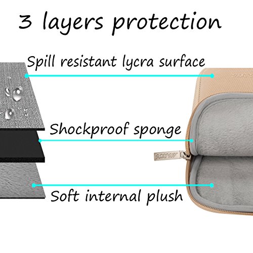 MOSISO Wasserresistente Lycra Laptop Hülsen Beutel Abdeckung für 13-13.3 Zoll MacBook Pro, MacBook Air, Notebook mit kleinem Kasten Fall, Aprikose - 3