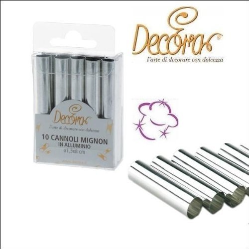 comprare on line CONFEZIONE 10 STAMPI CANNOLI MIGNON DECORA CAKE DESIGN PASTA DI ZUCCHERO TORTE prezzo