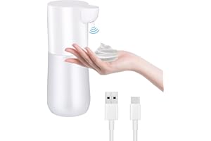 JOFLVA Automatyczny dozownik mydła, 600 ml, elektryczny dozownik mydła z czujnikiem, z możliwością ładowania przez USB, wodoszczelny IPX5, elektryczny dozownik mydła do kuchni i łazienki