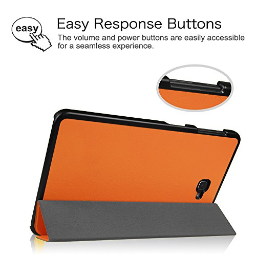 Fintie Samsung Galaxy Tab A 10.1 Hülle – Ultra Schlank Superleicht Ständer Smart Shell Case Cover Schutzhülle Etui Tasche mit Auto Schlaf / Wach Funktion für Samsung Galaxy Tab A 10,1 Zoll T580N / T585N Tablet (2016 Version), Orange - 6