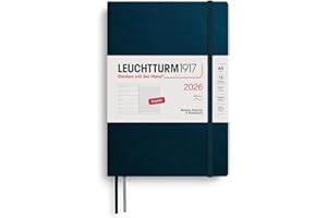 ‎LEUCHTTURM1917 LEUCHTTURM1917 372680 Wochenkalender & Notizbuch Medium (A5) 2026, Softcover, Deep Sea, Englisch