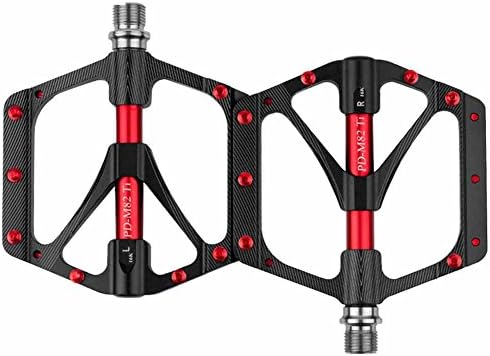 SHIBIKE Mountain Bicycle Pedals Titanium Alloy Bearing Pedals Profession Lightweight Tread Riding Pedals Large Size (Color : Black)