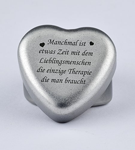 geschenke-fabrik Candela profumata alla Vaniglia a Forma di Cuore con Incisione Manchmal Ist etwas Zeit mit Dem Lieblingsmenschen Die einzige Behandlung Die Man braucht sul Coperchio Come Regalo