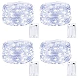【4Pack 50 luces de hadas LED】 Cada luz de cadena decorativa es con alambre de cobre moldeable de 5 M / 16,4 pies y 50 LED mini que brilla intensamente, utilizados para la decoración de año nuevo de mesa, dormitorio, boda, fiesta, Navidad.