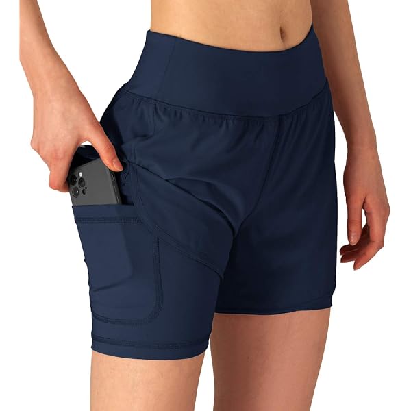 Women's High Waisted Bermuda Shorts With Zipper Pocket | 9" Athletic Shorts For Running & Lounge