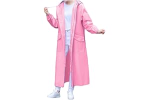 pvucpot Veste de Pluie Imperméable pour Femmes avec Capuche, Manteau de Pluie Léger et Long, Coupe-vent et Trench