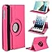 Produktbild W GiXa Schutz Tasche für Apple iPad 2 3 4/iPad Mini 1 2 3 4/iPad Pro/iPad 5 Air/iPad 6 Air 2 Tasche Schutz Hülle Etui 360° Drehbar + 4 fach Standfunktion (für iPad 6 Air 2, Pink/Rosa)