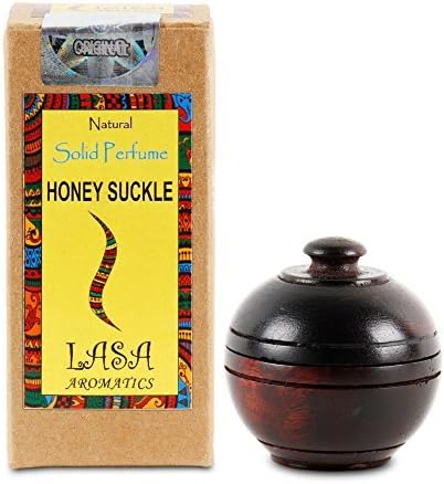Lasa Aromatics Honey Suckle Natural Solid Perfume Body Musk In Wooden Jar - 6 gm