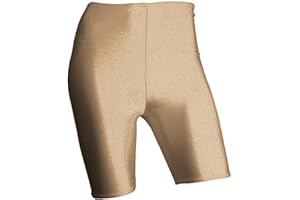 Zaif & Hari Ladies Girls Neon Cycling Shorts Super Stretch Shiny Elasticated High Waist Knee Pants Yoga Gym Wear Dancing Stretch Shorts 8-22