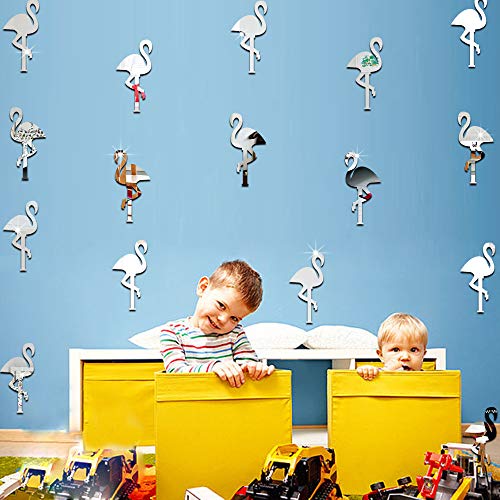 Preisvergleich Produktbild Wandaufkleber Kinderzimmer Dekoration Wandaufkleber Grün Nordic Flamingo Cranes Spiegel Aufkleber