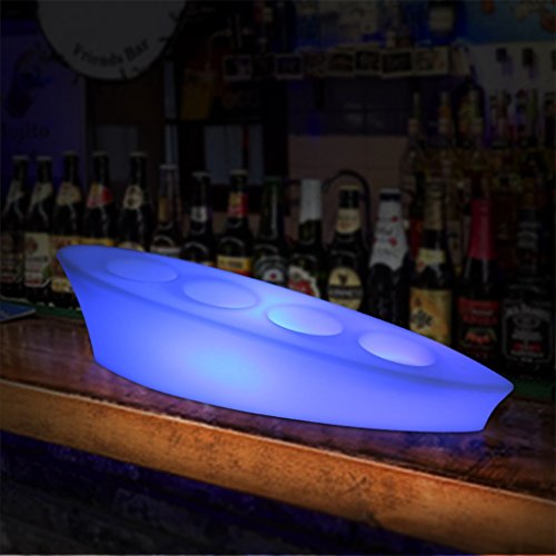 AugrousLED Trays 16 Color Change Wine Show Stand Waterproof Plastic Rechargeable with Remote for Bar Parties