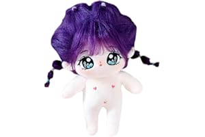 niannyyhouse 20 cm pluszowa lalka fioletowe włosy dziewczyna humanoidalne wypchane ciało bez atrybutu 20 cm normalne ciało odzież do noszenia prezenty (2-bez szkieletu)