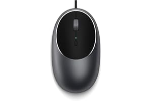 Satechi Souris Filaire C1 en Aluminium, Souris USB C Optique, Câble 1,5 m, DPI Ajustable, Élégante et Ergonomique pour MacBook Air & Pro, PC Portable, iPad et Plus – Gris Sidéral