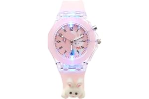 SPIKY 3D Cartoon Kids Analog Watch with LED Luminous 7 Multicolour Glowing Disco Light | 3D Unique Cute Cartoon on Belt | Unb