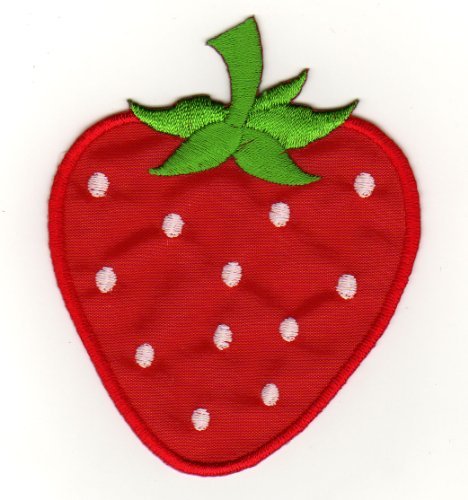Aufnäher Bügelbild Aufbügler Iron on Patches Applikation Erdbeere Kinder Baby Süss