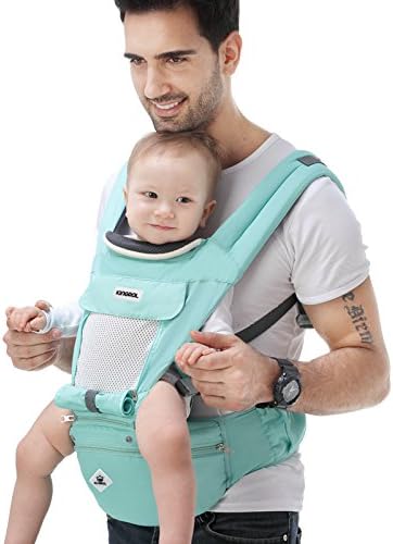 Baby Carrier, CONMING Muti-function Hip Seat Carrier Totally Breathable Baby Carrier Backpack with Detachable and Storage Function Seat for Summer (green)