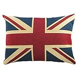 tapisserie remplie coussin, uk union jack conception, 30cm x 45cm, rouge