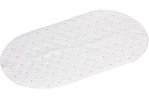 Gedy G-Solid Tappeto Antiscivolo Vasca con Ventose, Misure: 39x69, Tappetino Bagno in Resina, Finitura Bianca, Design R&S, 100% Made in Italy, Tappeto Lavabile in Lavatrice, 2 Anni Garanzia