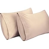 Lirex 2 Packs Pillow Covers, 100% Cotton Breathable Pillow Covers (40 x 70 cm, Light Coffee)