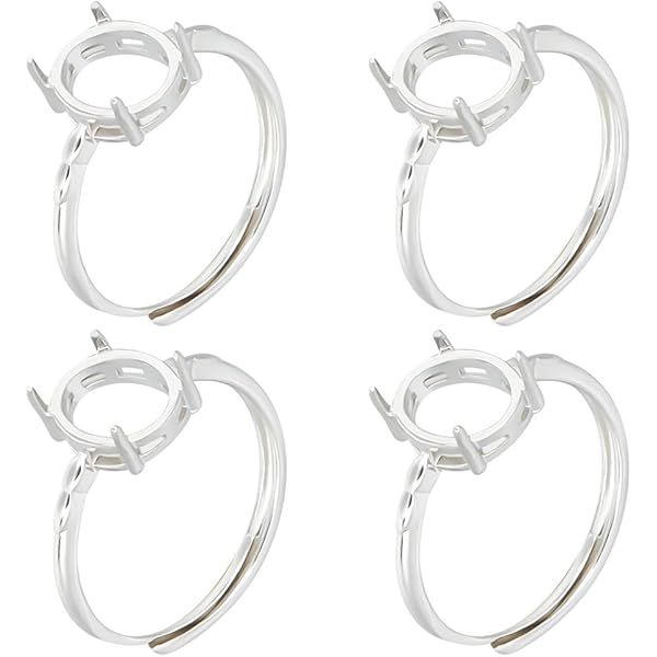 10 Stuks 0,70x4,30mm Sterling Zilveren Montageringen- Verguld