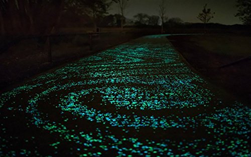 YSD 100 PCS Handgefertigtes Grün Glow Pebbles Stein phosphoreszierende Deko Steine für Garten Weg oder Brunnen Aquarium Durchgang, Yard & Fish Tank Dekorative Steine - 4