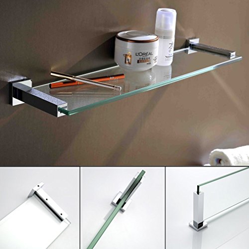 Kinse® Glas Wandregal Glasablage Glasregal Badregal Wandhalter Duschablage Badzimmer - 6