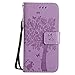 Produktbild DENDICO iPhone 6 Hülle, iPhone 6S Hülle, Leder Handyhülle mit Standfunktion und Kartenfach, Magnetverschluss Flip Brieftasche Etui Schutzhülle für Apple iPhone 6 / 6S - Lavendel