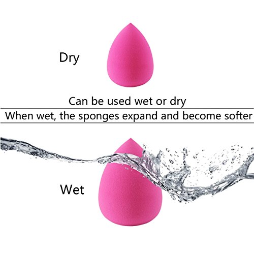 EmaxDesign 12+1 Teilig Make-up Pinselsets, 12 Teilig Bambus-griff Professionell Premium synthetisch Kabuki Foundation Blending Blush Kosmetikpinsel Set + 1 Teilig EmaxBeauty Blender Schwamm - 3