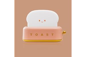 WOUKKSY Urocza Lampka Nocna LED Toster, Lampka Nocna dla Dzieci, Niemowląt, Dziewcząt, Lampka do Karmienia Piersią, Możliwość Ściemniania Akumulatora z Funkcją Odliczania Czasu, Lampka Nocna - Różowy