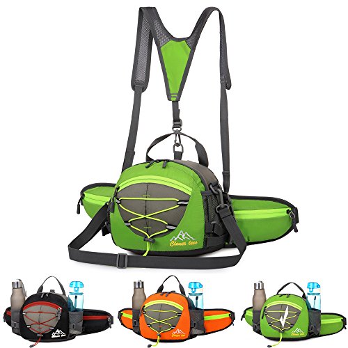 Bolso multifuncion para aire libre Oxford, bolso unisex impermeable de viaje y deporte 4 en 1 para pecho y hombro Trekking Camping Senderismo Ciclismo Deportes Exterior,Verde