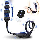 Şarjlı Kablosuz Uzaktan Kumandalı İleri Geri Hareketli Testis ve Penis Halkalı Anal Beads Perine ve Prostat Uyarıcı Vibrat&ouml;r,