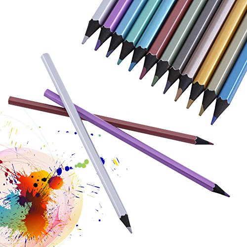 Yosoo ungiftig Buntstifte 12-Farben Colour Pencils Farbstifte Professionelle Zeichnung Bleistifte für Kinder Malerei - 4