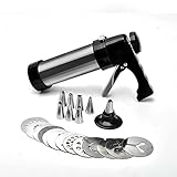 Acier inoxydable décoration de gâteau cookie Press/Icing Décoration Pistolet Boite pour, seringue Pâtisserie pour gâteaux et biscuits (Biscuit Maker/Cookie Press)
