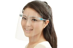 SB Components Visiera protettiva integrale in plastica, regolabile, trasparente, resistente per prevenire saliva, fumi di olio, lenti anti-appannamento per attività quotidiane e lavoro (10 pezzi)