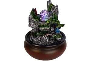 SHZICMY Fontana da tavolo per interni, piccola fontana decorativa, giardino roccioso, cascata, decorazione per ufficio, soggiorno