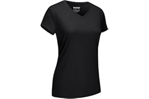 EKLENTSON Women's Short Sleeve T Shirts V-Neck UV Protection UPF 50+ Shirts Quick Dry Lightweight Summer Running Top