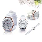Abeillo Womens Mens Geneva Fashion Silicone Jelly Gel Watchband Quartz Wrist Watch Gifts