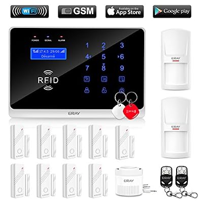 ERAY WM3FX WiFi GSM/3G Alarme Maison sans Fil Extensible Anti Intrusion, iOS/Android APP, SMS et Appel, RFID Cartes