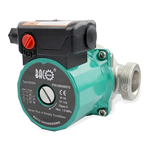 Preisvergleich Produktbild BACOENG Umwälzpumpe Heizungspumpe RS 25 / 6-130 Edelstahl Zirkulationspumpe für Zentralheizung 220V / 50 Hz