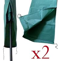 Funda con cremallera para tendedero de jardín tipo sombrilla, Pack de 2