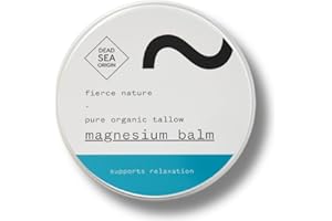 Fierce Nature Magnesium Tallow Balm – Natural Body Balm for Muscle Aches, Strains, and Relaxation – Organic Sleep Support Cream – Unscented,100g