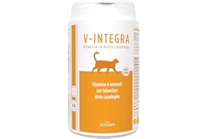 V-INTEGRA Gatto Adulto - Integratore Completo Ricco di Vitamine e Minerali, per la Dieta Casalinga di gatti adulti di tutte le età - 200g - Made in Italy