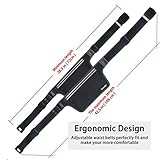 Teorder Laufgürtel Running Fitness Belt für Joggen,Outdoor Trekking,Sport Hüfttasche für iPhone 6/6s/7 Plus/Samsung Galaxy Handy, Lauftasche/Gürteltasche/Wasserdichte Fitness Gürtel / WaistPack Bauchtasche / Lauf und Sports Gürtel mit Hüfttasche / Laufen Handytasche, für Damen/Herren, mit reißverschluss,Reflektierenden Streifen,Built-in zwei Tasche(Schwarz) - 