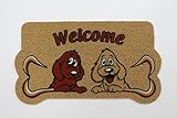  Felpudo Entrada Casa Original Divertido Fibra Perro Hueso Welcome 40x70