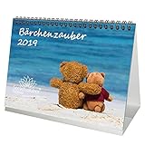 Bärchenzauber · DIN A5 · Premium Kalender/Tischkalender 2019 · Teddy · Bär · Bärchen · Stofftier · Plüschtier · Geschenk-Set mit 1 Grußkarte und 1 Weihnachtskarte · Edition Seelenzauber by 